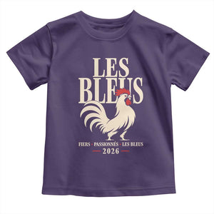 Les Bleus France Soccer Retro Rooster Graphic Toddler T Shirt Proud Passionate French Pride Vintage Football Fans Gear TS02 Purple Print Your Wear