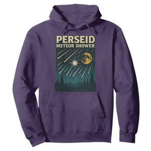 Vintage Perseid Meteor Shower Observer Hoodie Retro Celestial Stargazing Graphic TS02 Purple Print Your Wear
