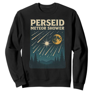 Vintage Perseid Meteor Shower Observer Sweatshirt Retro Celestial Stargazing Graphic TS02 Black Print Your Wear