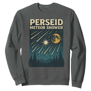 Vintage Perseid Meteor Shower Observer Sweatshirt Retro Celestial Stargazing Graphic TS02 Dark Heather Print Your Wear