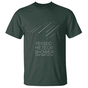 Perseid Meteor Shower Comet Swift Tuttle T Shirt Celestial Astronomy Graphic TS02 Dark Forest Green Print Your Wear