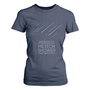 Perseid Meteor Shower Comet Swift Tuttle T Shirt For Women Celestial Astronomy Graphic TS02 Navy Print Your Wear