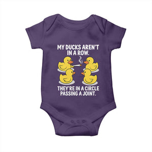 Funny 420 Weed Rubber Duck Graphic Baby Onesie My Ducks Arent In A Row They Are In A Circle Passing A Joint