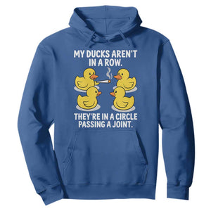 Funny 420 Weed Rubber Duck Graphic Hoodie My Ducks Arent In A Row They Are In A Circle Passing A Joint