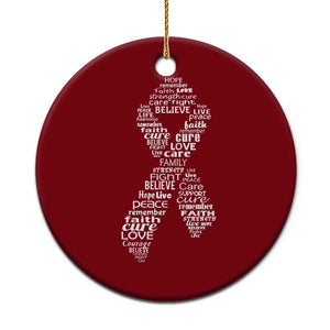 Inspirational Breast Cancer Awareness Ceramic Ornament Pink Ribbon Support TS02 1pc Red Print Your Wear