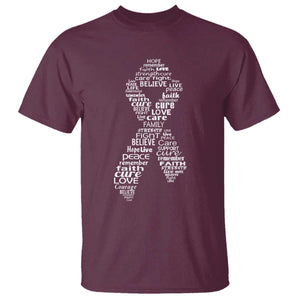 Inspirational Breast Cancer Awareness T Shirt Pink Ribbon Support TS02 Maroon Print Your Wear