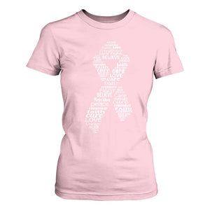 Inspirational Breast Cancer Awareness T Shirt For Women Pink Ribbon Support TS02 Light Pink Print Your Wear