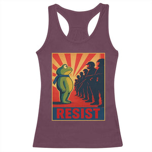 Frog Resist Racerback Tank Top Free Portland Oregon Poster Graphic Freedom Fighters TS02 Maroon Print Your Wear