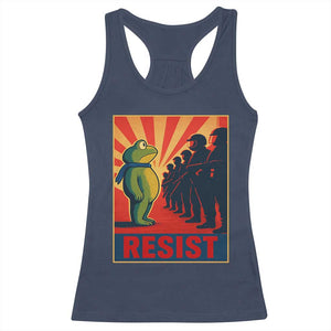 Frog Resist Racerback Tank Top Free Portland Oregon Poster Graphic Freedom Fighters TS02 Navy Print Your Wear