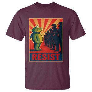 Frog Resist T Shirt Free Portland Oregon Poster Graphic Freedom Fighters TS02 Maroon Print Your Wear