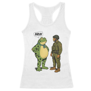 Funny Frog Bruh Resist Meme Racerback Tank Top Free Portland Oregon Political Satire TS02 White Print Your Wear