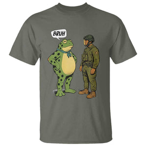 Funny Frog Bruh Resist Meme T Shirt Free Portland Oregon Political Satire TS02 Military Green Print Your Wear