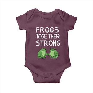Frogs Together Strong Baby Onesie Free Portland Oregon Unity Meme TS02 Maroon Print Your Wear
