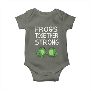 Frogs Together Strong Baby Onesie Free Portland Oregon Unity Meme TS02 Military Green Print Your Wear