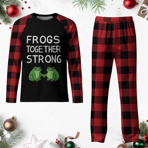 Frogs Together Strong Plaid Pajama Set Free Portland Oregon Unity Meme TS02 Buffalo Plaid Print Your Wear