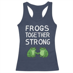 Frogs Together Strong Racerback Tank Top Free Portland Oregon Unity Meme TS02 Navy Print Your Wear