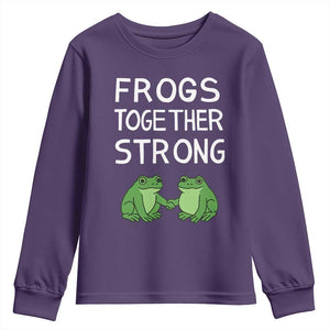 Frogs Together Strong Youth Sweatshirt Free Portland Oregon Unity Meme TS02 Purple Print Your Wear