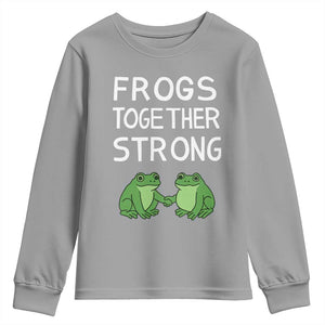 Frogs Together Strong Youth Sweatshirt Free Portland Oregon Unity Meme TS02 Sport Gray Print Your Wear