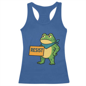 Retro Frog Resist Racerback Tank Top Free Portland Oregon Funny Cartoon Graphic TS02 Royal Blue Print Your Wear