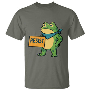 Retro Frog Resist T Shirt Free Portland Oregon Funny Cartoon Graphic TS02 Military Green Print Your Wear