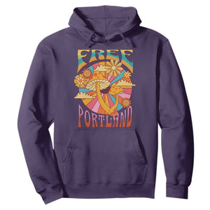 Retro Free Portland Patriotic Hoodie Oregon Freedom Trippy 70s Mushroom Graphic TS02 Purple Print Your Wear