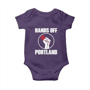Hands Off Portland Baby Onesie Rose Fist Oregon Freedom Fighter TS02 Purple Print Your Wear