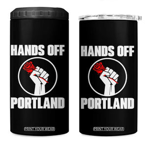 Hands Off Portland 4 in 1 Can Cooler Tumbler Rose Fist Oregon Freedom Fighter TS02 One Size: 16 oz Black Print Your Wear