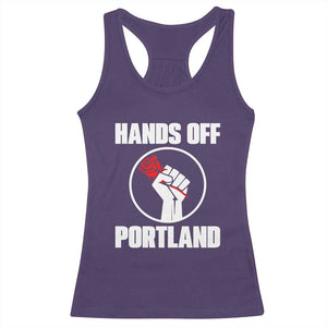 Hands Off Portland Racerback Tank Top Rose Fist Oregon Freedom Fighter TS02 Purple Print Your Wear