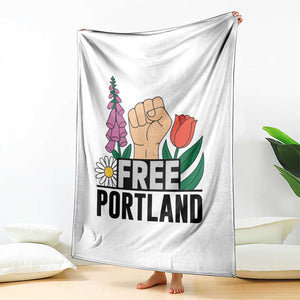 Free Portland Raised Fist Throw Blanket Patriotic Oregon Freedom Floral Justice TS02 Print Your Wear