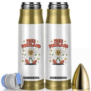 Retro Daisy Free Portland Bullet Tumbler Oregon Freedom Fighter Flower Groovy Graphic TS02 White Print Your Wear