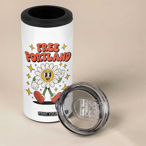 Retro Daisy Free Portland 4 in 1 Can Cooler Tumbler Oregon Freedom Fighter Flower Groovy Graphic TS02 Print Your Wear