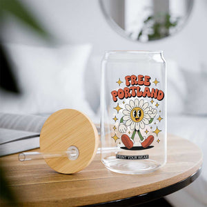 Retro Daisy Free Portland Glass Can Oregon Freedom Fighter Flower Groovy Graphic TS02 Print Your Wear