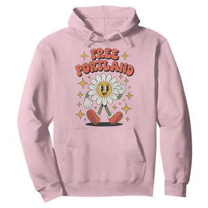 Retro Daisy Free Portland Hoodie Oregon Freedom Fighter Flower Groovy Graphic TS02 Light Pink Print Your Wear