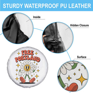 Retro Daisy Free Portland Spare Tire Cover Oregon Freedom Fighter Flower Groovy Graphic TS02 Print Your Wear