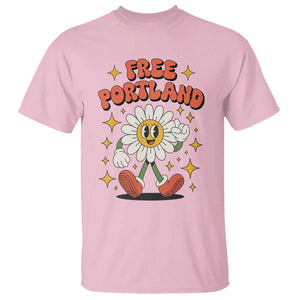 Retro Daisy Free Portland T Shirt Oregon Freedom Fighter Flower Groovy Graphic TS02 Light Pink Print Your Wear