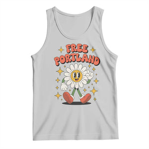 Retro Daisy Free Portland Tank Top Oregon Freedom Fighter Flower Groovy Graphic TS02 Ash Print Your Wear