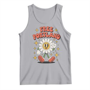Retro Daisy Free Portland Tank Top Oregon Freedom Fighter Flower Groovy Graphic TS02 Athletic Heather Print Your Wear