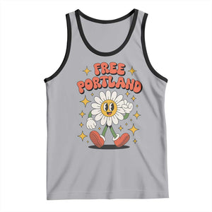 Retro Daisy Free Portland Tank Top Oregon Freedom Fighter Flower Groovy Graphic TS02 Athletic Heather Black Print Your Wear