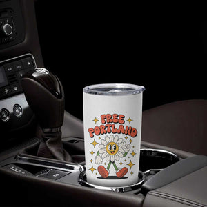 Retro Daisy Free Portland Tumbler Cup Oregon Freedom Fighter Flower Groovy Graphic TS02 Print Your Wear