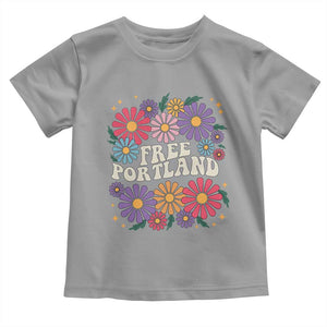 Retro Groovy Free Portland Toddler T Shirt Oregon Freedom Fighter Peaceful Hippie 70s Style TS02 Sport Gray Print Your Wear