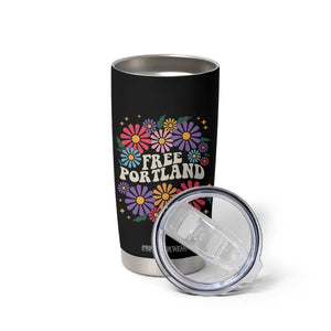 Retro Groovy Free Portland Tumbler Cup Oregon Freedom Fighter Peaceful Hippie 70s Style TS02 Print Your Wear