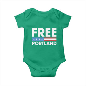 Free Portland Patriotic Baby Onesie Bold Political Statement American Flag TS02 Irish Green Print Your Wear