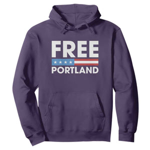 Free Portland Patriotic Hoodie Bold Political Statement American Flag TS02 Purple Print Your Wear