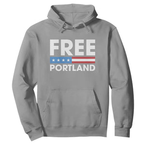 Free Portland Patriotic Hoodie Bold Political Statement American Flag TS02 Sport Gray Print Your Wear