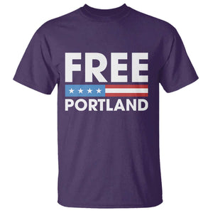 Free Portland Patriotic T Shirt Bold Political Statement American Flag TS02 Purple Print Your Wear