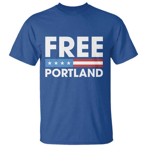 Free Portland Patriotic T Shirt Bold Political Statement American Flag TS02 Royal Blue Print Your Wear