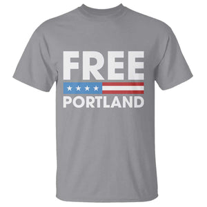 Free Portland Patriotic T Shirt Bold Political Statement American Flag TS02 Sport Gray Print Your Wear