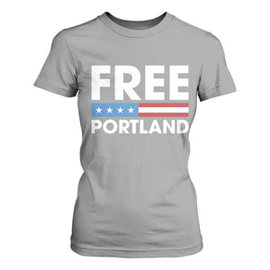 Free Portland Patriotic T Shirt For Women Bold Political Statement American Flag TS02 Sport Gray Print Your Wear