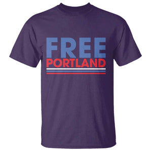 Free Portland Bold Patriotic T Shirt Red White and Blue Protest Statement TS02 Purple Print Your Wear
