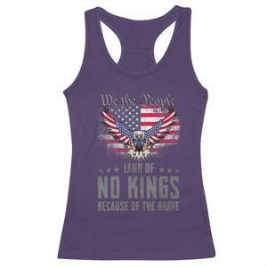 America Land of No Kings Racerback Tank Top Because of the Brave We The People Patriotic Eagle TS02 Purple Print Your Wear